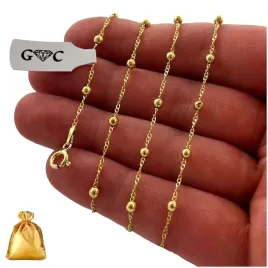 piekny-zloty-lancuszek-damski-z-kuleczkami-srebro-925-pozlacany-regulowany