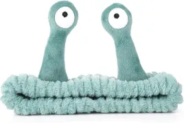 opaska-kosmetyczna-do-wlosow-pluszowa-slimak-makijaz-mycie-twarzy-zielona