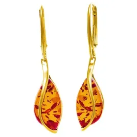 zlote-kolczyki-zapiecie-angielskie-z-bursztyn-baltycki-ze-srebra-pozlacane