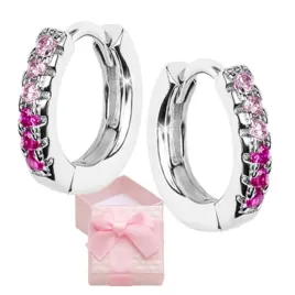 kolczyki-srebrne-koleczka-male-rozowa-cyrkonia-zatrzask-rodowane-na-prezent