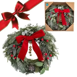 wianek-na-drzwi-swiateczny-z-czerwona-kokarda-wieniec-altom-design-32-cm