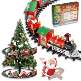 pociag-swiateczny-oswietlenie-dzwiek-kolejka-tory-lokomotywa-4-wagony