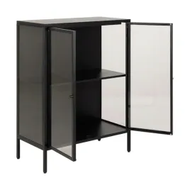 witryna-ze-szklanymi-drzwiami-2-polki-czarna-stojaca-do-salonu-987-cm