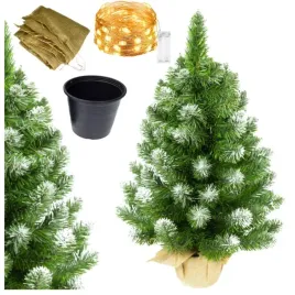 choinka-sztuczna-mala-juta-50cm-ozdobna-osniezona-na-biurko-zestaw-gratis