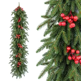 girlanda-swiateczna-100percent-pe-swierk-natura-z-jarzebina-110-cm-na-balustrade