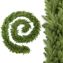 girlanda-swiateczna-100percent-pe-jodla-olive-glow-300-cm-na-balustrade-kominek