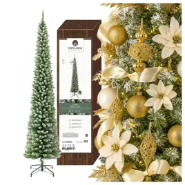 choinka-sztuczna-slim-210-cm-zielona-osniezona-sosna-olowkowa-waska-70cm