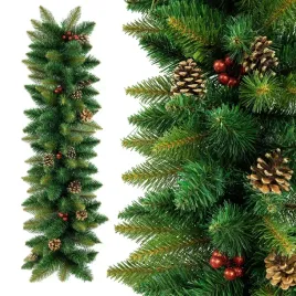 girlanda-swiateczna-z-szyszkami-i-jarzebina-galazki-swierkowe-kominek