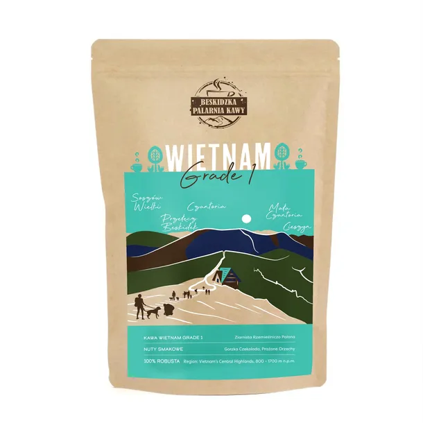 ŚWIEŻO PALONA KAWA ZIARNISTA WIETNAM GRADE 1 100G 100% ROBUSTA ESPRESSO