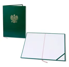 okladka-na-dyplom-a4-z-orlem-zlotym-zielona