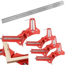 4x-sciski-katowe-stolarskie-zestaw-do-ramek-mebli-linijka-metalowa-40cm