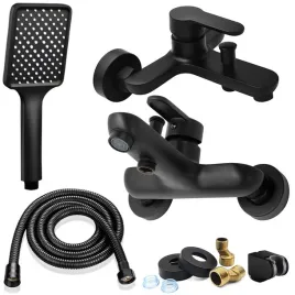 czarna-bateria-wannowa-scienna-z-zestawem-waz-sluchawka-uchwyt-prysznic