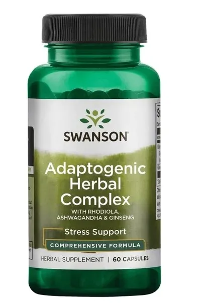 Swanson Rhodiola Ashwagandha Ginseng Complex 60cap kompleks adaptogenów