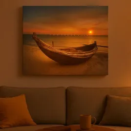 obraz-na-sciane-lodka-na-plazy-led-z-timerem-30-x-40-cm