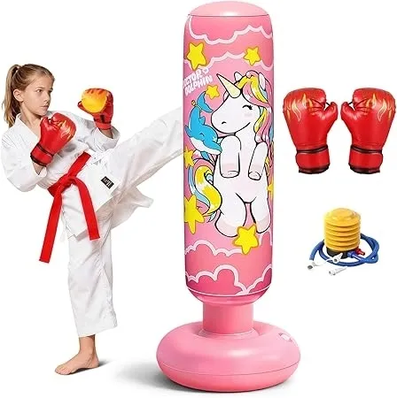 WOREK BOKSERSKI DLA DZIECI TRENINGOWY RĘKAWICE ZESTAW 120cm BOKS KICKBOKS