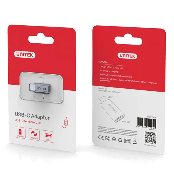 adapter-unitek-usb-typ-c-na-micro-usb-y-a027agy-marka-unitek-stan-nowy
