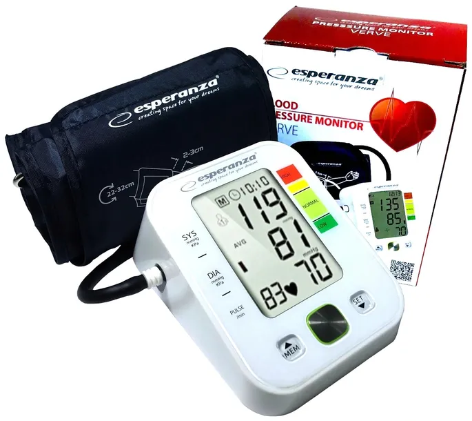 CIŚNIENIOMIERZ NARAMIENNY elektroniczny LCD 22-32cm zapis pomiarów ARYTMIA
