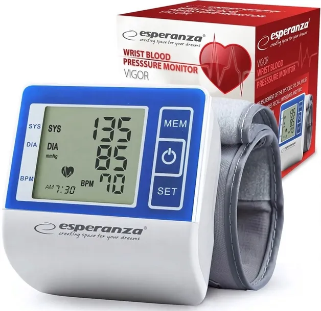 CIŚNIENIOMIERZ NADGARSTKOWY ELEKTRONICZNY DUŻY WYŚWIETLACZ LCD