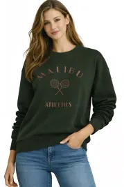 bluza-damska-z-nadrukiem-id8866-zielony-dresowa-bawelniana-oversize-tenis