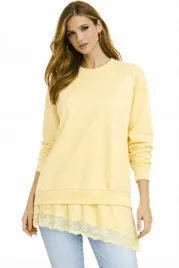 bluza-damska-z-halka-id8852-zolta-modna-elegancka-wygodna-luzna