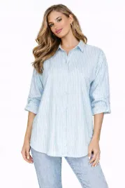 koszula-damska-w-paski-id8850-niebieska-oversize-bawelniana-luzna-bluzka