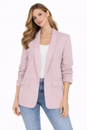 marynarka-damska-id8893-rozowa-elegancka-narzutka-drapowane-rekawy