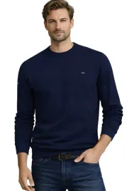 bluza-meska-ciemnoniebieska-okragly-dekolt-bawelniana-miekka