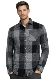 koszula-meska-8996-czarna-ciemnoszara-casual-wygodna-w-krate-codzienna