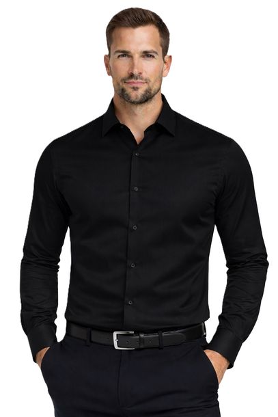 ESPADA - KOSZULA MĘSKA CZARNA 97% bawełna 3% elastan slim fit elegancka