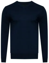 sweter-meski-v-neck-200-granat-bawelniany-klasyczny-elegancki-gladki