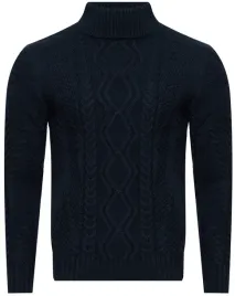 sweter-meski-z-golfem-3157-navy-welniany-golf-cieply-klasyczny-w-warkocze
