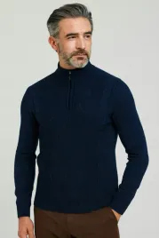 sweter-meski-polgolf-8157-granatowy-welniany-cieply-zamek-prezent-na-swieta