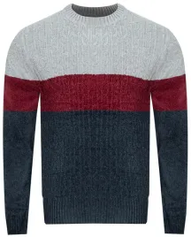 sweter-meski-s8663-szary-bordo-granat-bawelniany-prezent-na-swieta