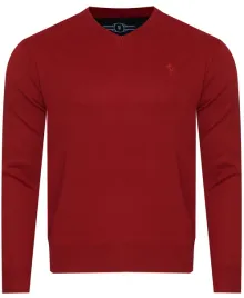 sweter-meski-czerwony-bawelniany-klasyczny-elegancki-gladki-prezent