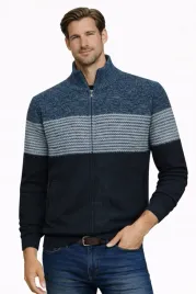 sweter-meski-rozpinany-s8655-granatowy-klasyczny-bawelniany-polgolf