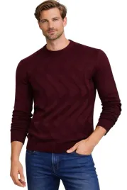 sweter-meski-ws7115-bordowy-welniany-cieply-wygodny-okragly-dekolt