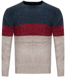 sweter-meski-s8663-granat-bordo-bez-cieply-klasyczny-szenilowy
