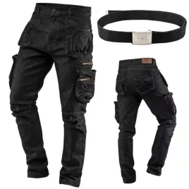 neo-spodnie-robocze-meskie-jeans-z-paskiem-seria-denim-stretch-mocne