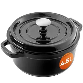 garnek-zeliwny-45l-emaliowany-z-pokrywa-indukcja-gaz-piekarnik-czarny-23cm