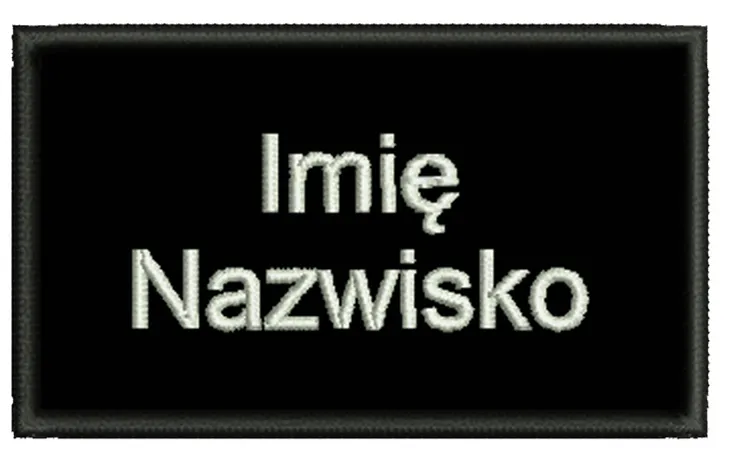 naszywka imiennik z rzepem,własny wzór,name patch