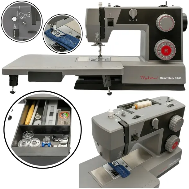 Maszyna do szycia domowa mechaniczna mocna Redstar Heavy Duty RQ60 + STOLIK