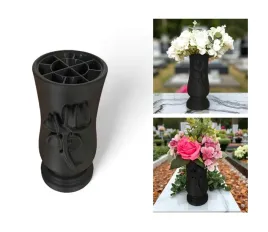 wazon-na-cmentarz-wazon-nagrobny-memorial-rose-czarny-mat