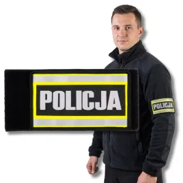 opaska-szybkiego-rozpoznania-elastyczna-policja-rzep-z-nadrukiem-odblaskowa