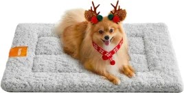 legowisko-kojec-dla-malego-psa-miekkie-pluszowe-szare-wygodne-60x45cm