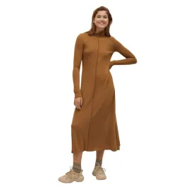 sukienka-damska-mango-brazowa-maxi-z-golfem