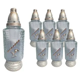 znicz-szklany-bialy-kalia-ze-zdobieniami-30cm-40h-palenia-zestaw-6-sztuk