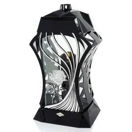 duzy-znicz-37cm-czarny-ze-srebrem-perlowa-roza-elegancki-znicz-na-grob