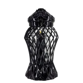 znicz-glamour-duzy-30cm-nowoczesny-wzor-kratka-czarny-caro