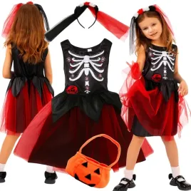 stroj-kostium-przebranie-sukienka-kosciotrup-hallowen-120-130