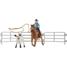 schleich-farm-world-42577-cowgirl-team-roping-fun